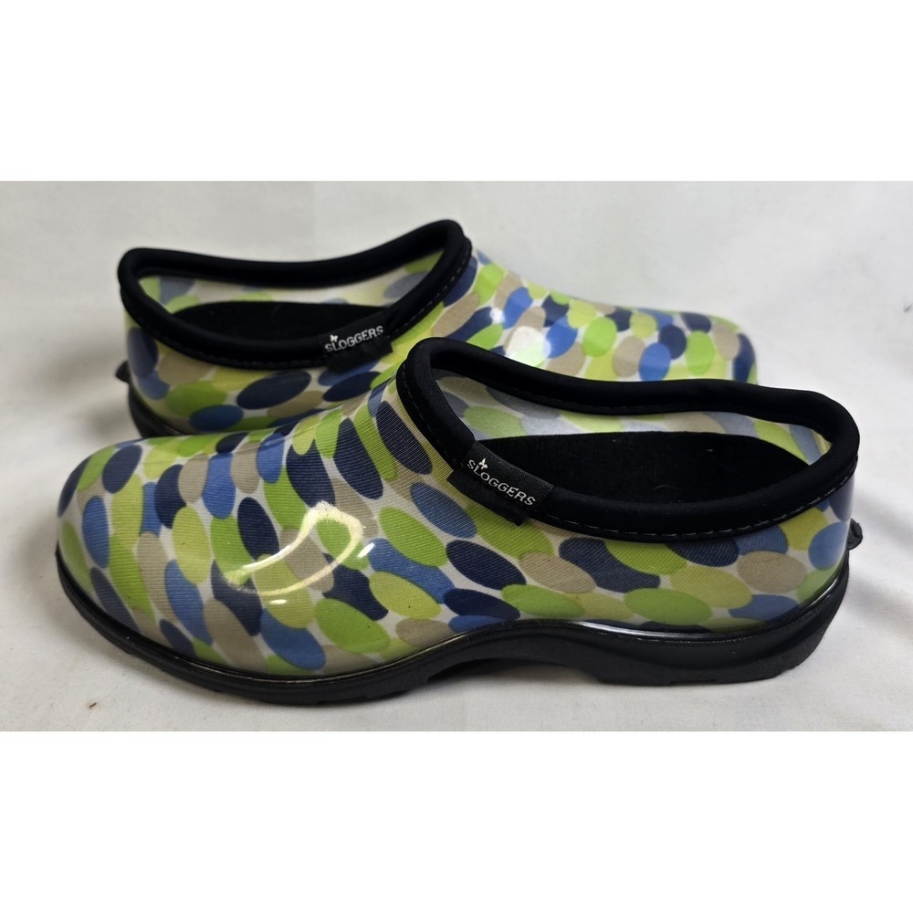 Sloggers Clog Shoes Womens Size 8 Multicolor Dots Waterproof Garden USA